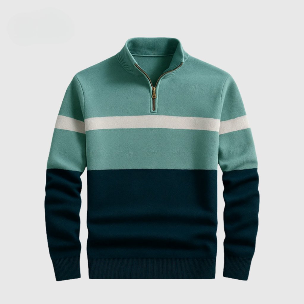 Heritage Stripe Zip Knit Sweater