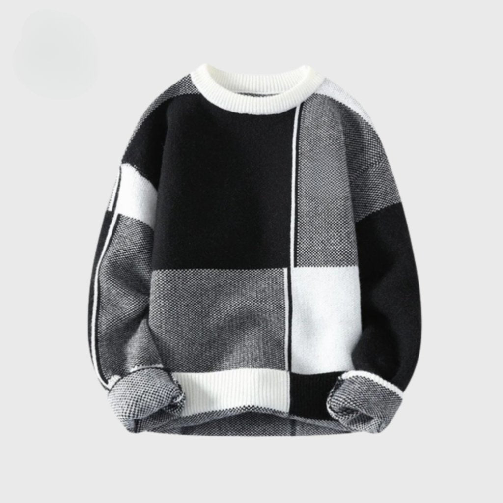 Retro Vintage Block Knit Sweater